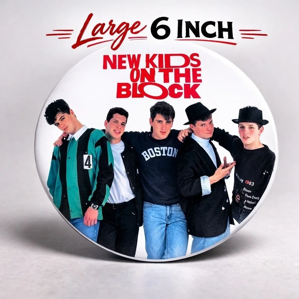 New Kids On The Block NKOTB 6″ Pin / Display Plaque / Decor 1989 Fan Memorabilia